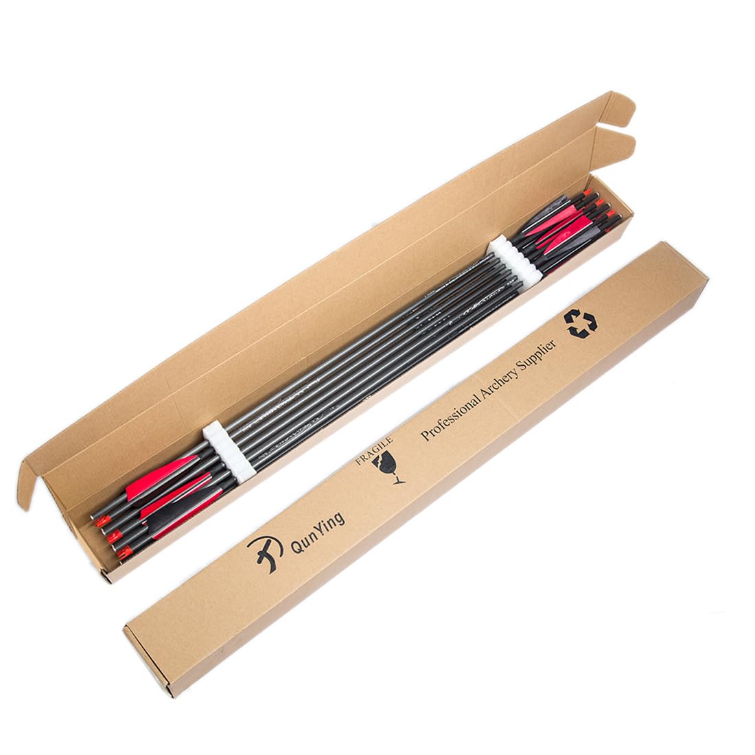 Pinals Archery 300 340 400 500 600 700 800 Spine Carbon Arrows for Compound Recurve Bow Traditional Longbow 30 32 Inch Shafts Hunting Target Feather Arrow 12PCS 700