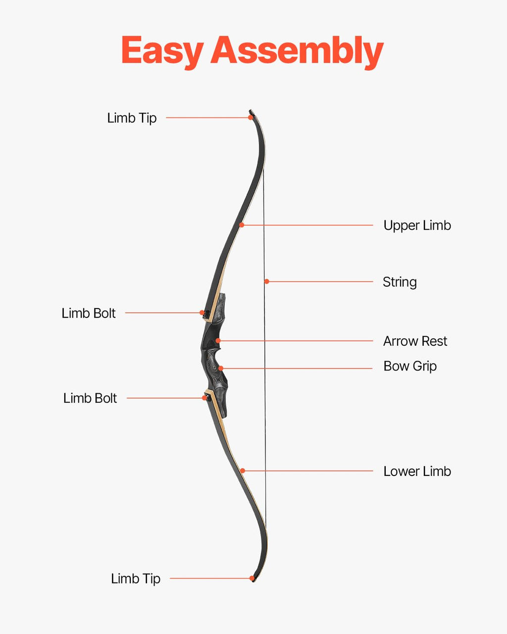 VEVOR Recurve Bow and Arrows Kit, 60 inch Wooden Takedown Bows, Right Handed Ergonomic Archery Recurve Bow Package, Longbow for Outdoor Target Training Practice Hunting, Beginners to Advanced