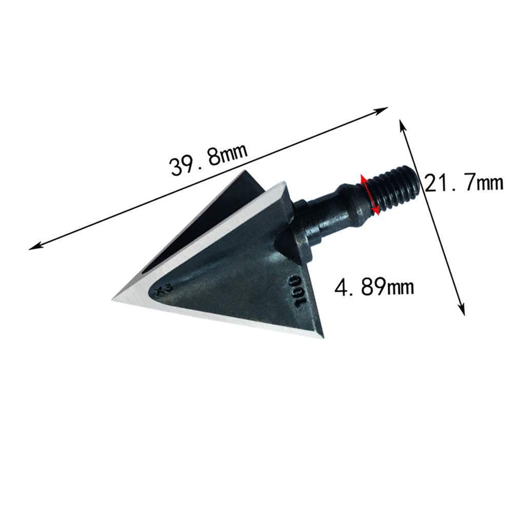 JIANZD 6pcs Hunting Archery Broadhead 100 Grain, 420 Stainless Steel Fixed Blade Broadhead Arrow Tips Archery Arrowhead for Crossbow and Compound Bow