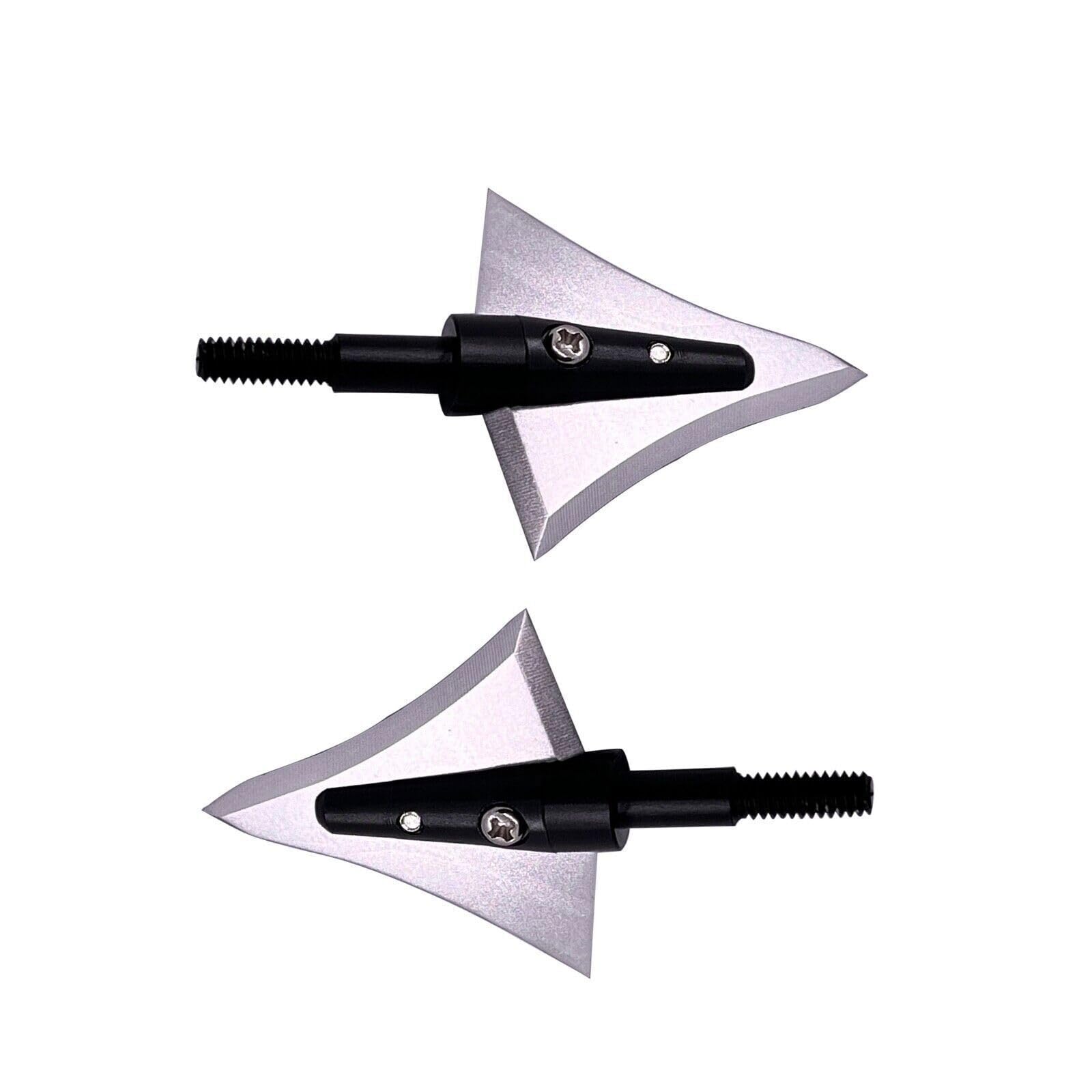 cqwsbsy 6PK Hunting Broadheads 125 Grain Fixed Blades Stainless Steel Right Bevel for Compound Bow Crossbow Recurve