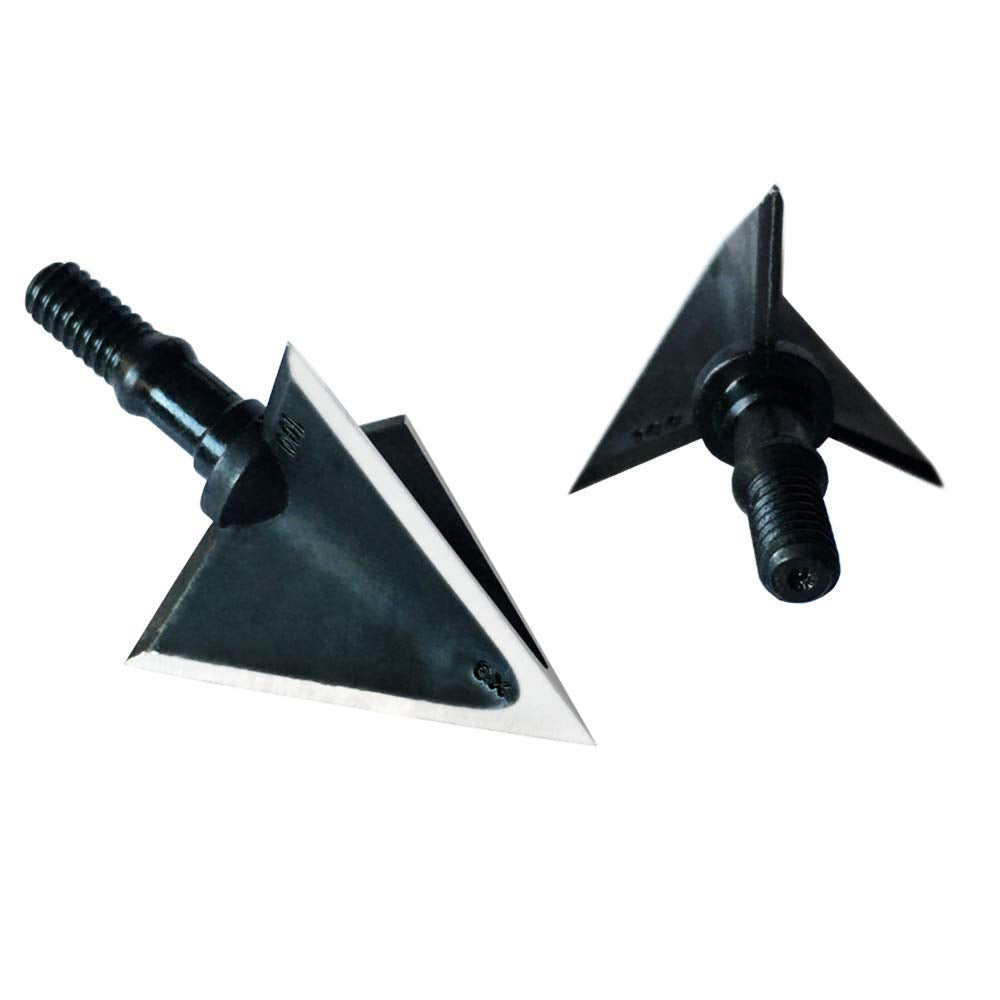 JIANZD 6pcs Hunting Archery Broadhead 100 Grain, 420 Stainless Steel Fixed Blade Broadhead Arrow Tips Archery Arrowhead for Crossbow and Compound Bow