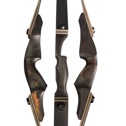 60" Black Hunter Takedown Recurve Bow 20-60 Lbs Traditional Wood Right Handed Bow American Hunting Longbow for Hunting Target Practice (Black Brown, 45 Lbs)