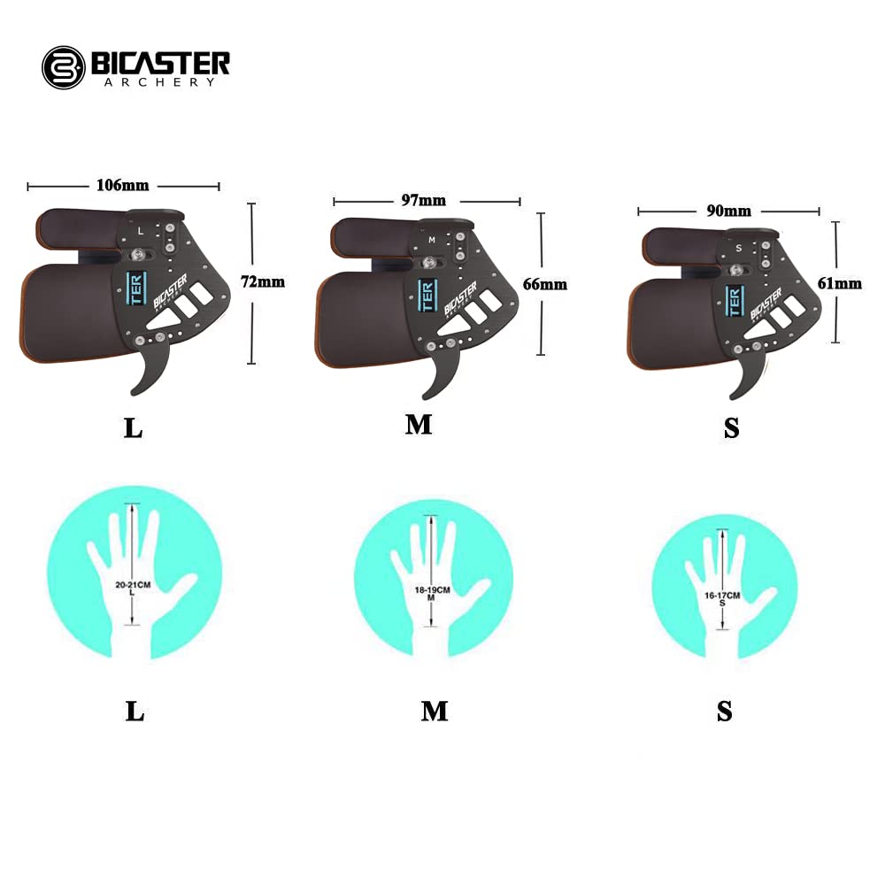 BICASTER ASA Finger Tabs Cowhide Face+Aluminum Plate for Olympic Recurve (Medium, Right Handed)