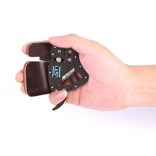 BICASTER ASA Finger Tabs Cowhide Face+Aluminum Plate for Olympic Recurve (Medium, Right Handed)