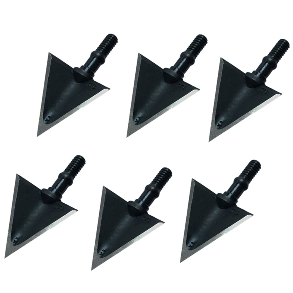 JIANZD 6pcs Hunting Archery Broadhead 100 Grain, 420 Stainless Steel Fixed Blade Broadhead Arrow Tips Archery Arrowhead for Crossbow and Compound Bow