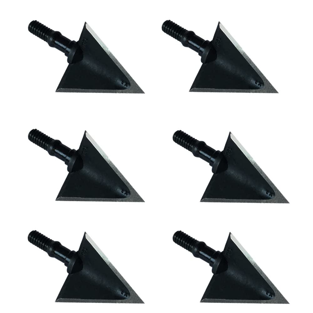 JIANZD 6pcs Hunting Archery Broadhead 100 Grain, 420 Stainless Steel Fixed Blade Broadhead Arrow Tips Archery Arrowhead for Crossbow and Compound Bow