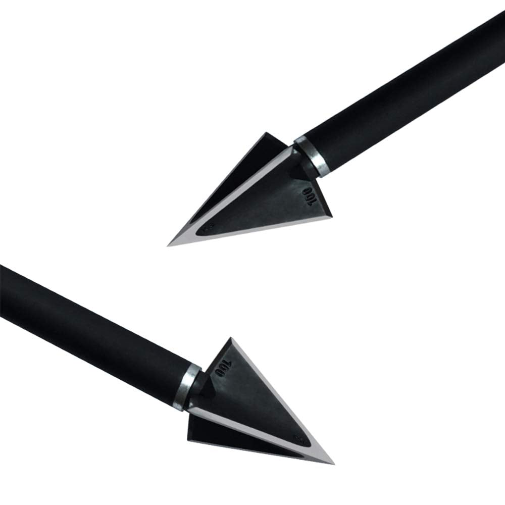 JIANZD 6pcs Hunting Archery Broadhead 100 Grain, 420 Stainless Steel Fixed Blade Broadhead Arrow Tips Archery Arrowhead for Crossbow and Compound Bow