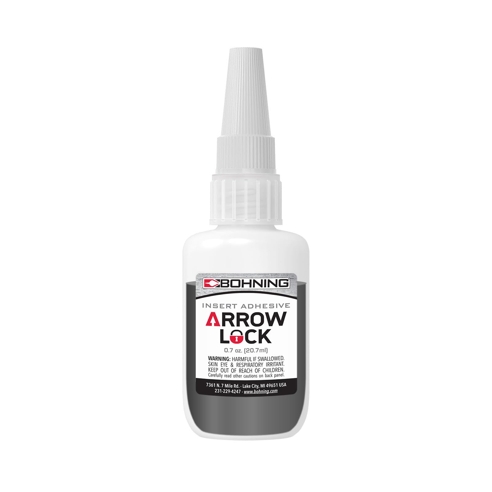 ArrowLock Archery Insert Glue, .7 oz, Rubberized Instant Glue for Points and Inserts