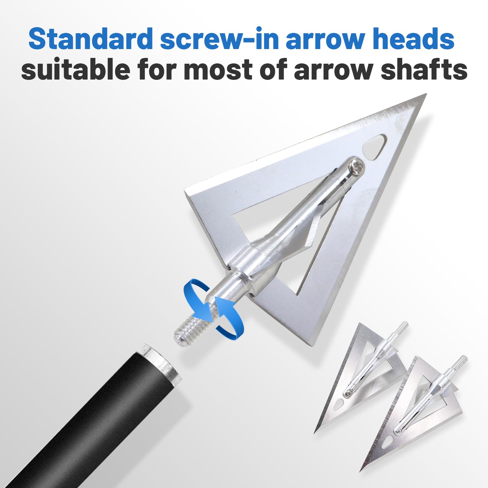 RUOERSISI 12 Pack 180 Grain 1.57 Inch Cutting Diameter Fixed Blade Hunting Broadheadas Traditional Archery Arrow Tips Stainless Steel Arrowhead for Crossbow, Recurve Bow and Long Bow