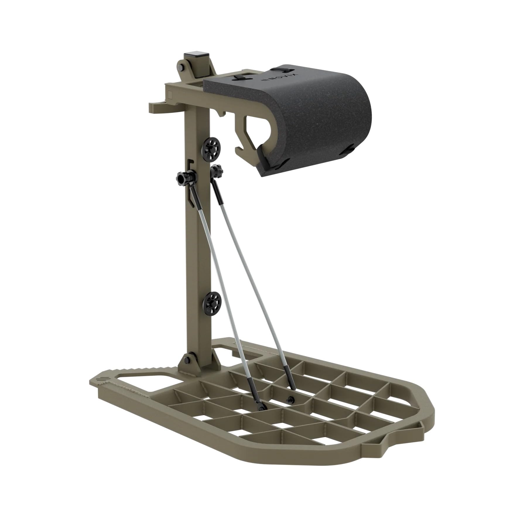 NOVIX Raider Hybrid Treestand - Lightweight All-Aluminum Construction - Mobile Hunting Setup - Use as a Traditional Platform or as a Quick Resting Spot - FDE (Flat Dark Earth)