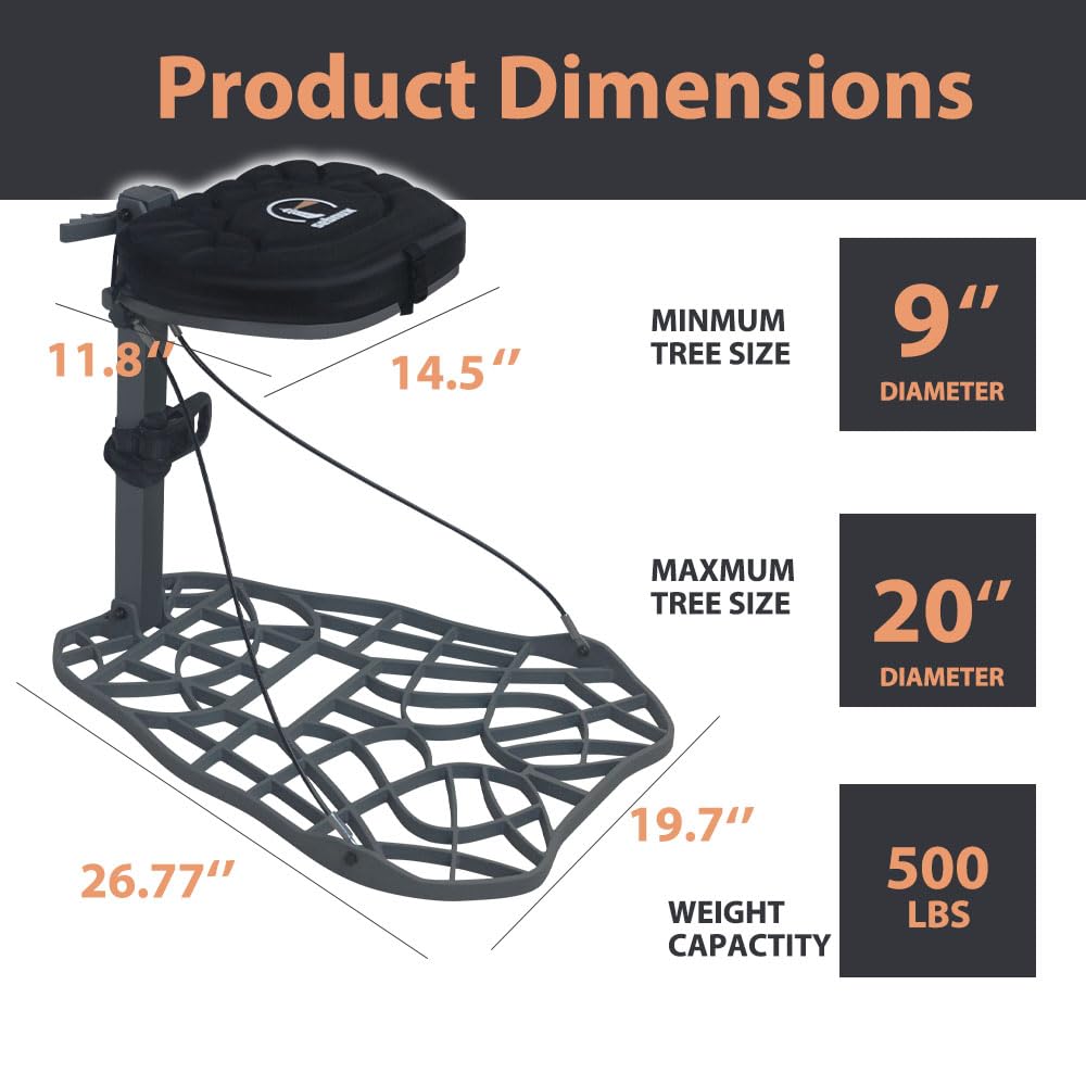 Sebnux Aluminum Hang On Tree Stand Deer Stand Hunting for Deer Hunting