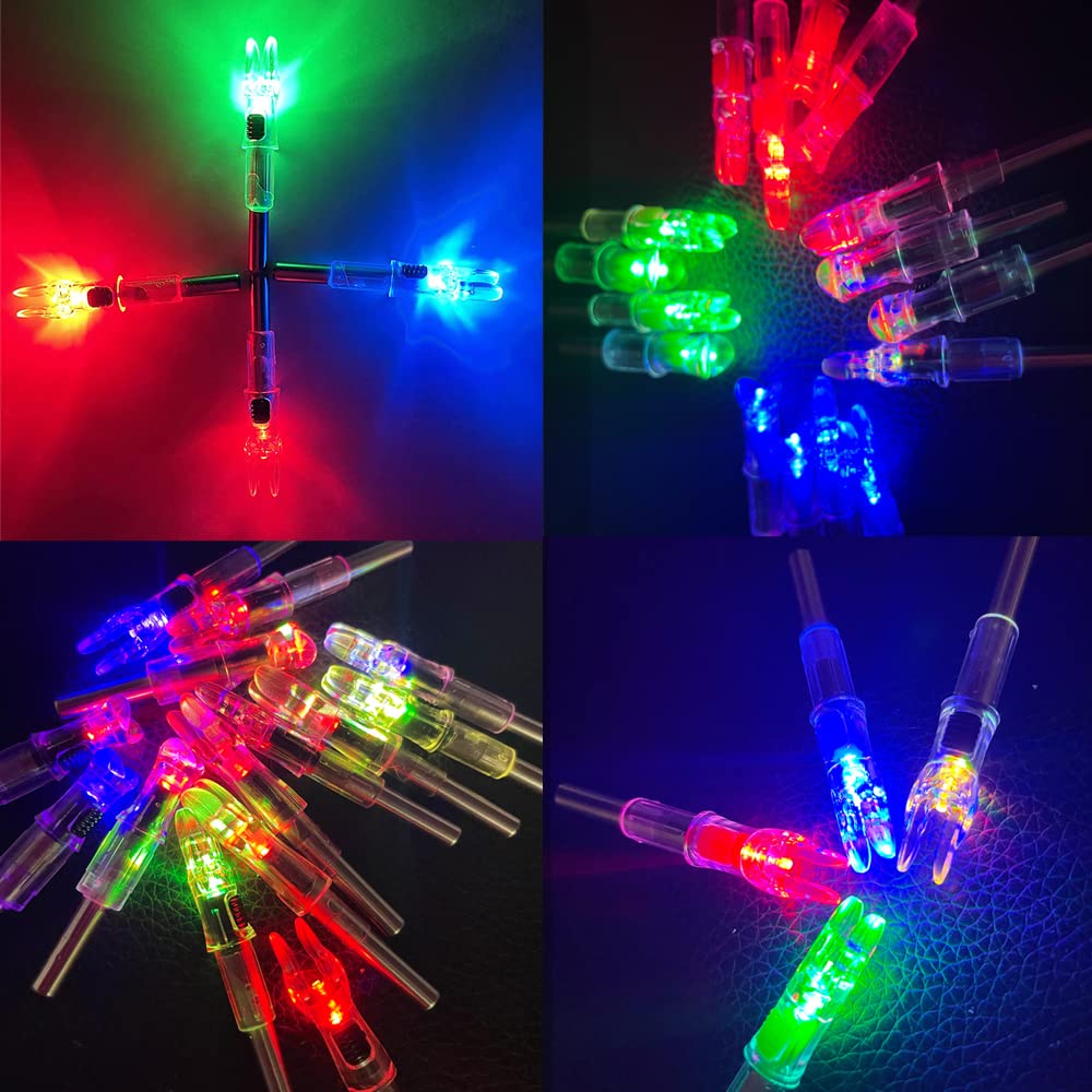 JIANZD Lighted Nocks for Arrows 6Pcs Led Archery Nocks with .244"/6.2mm Inside Diameter