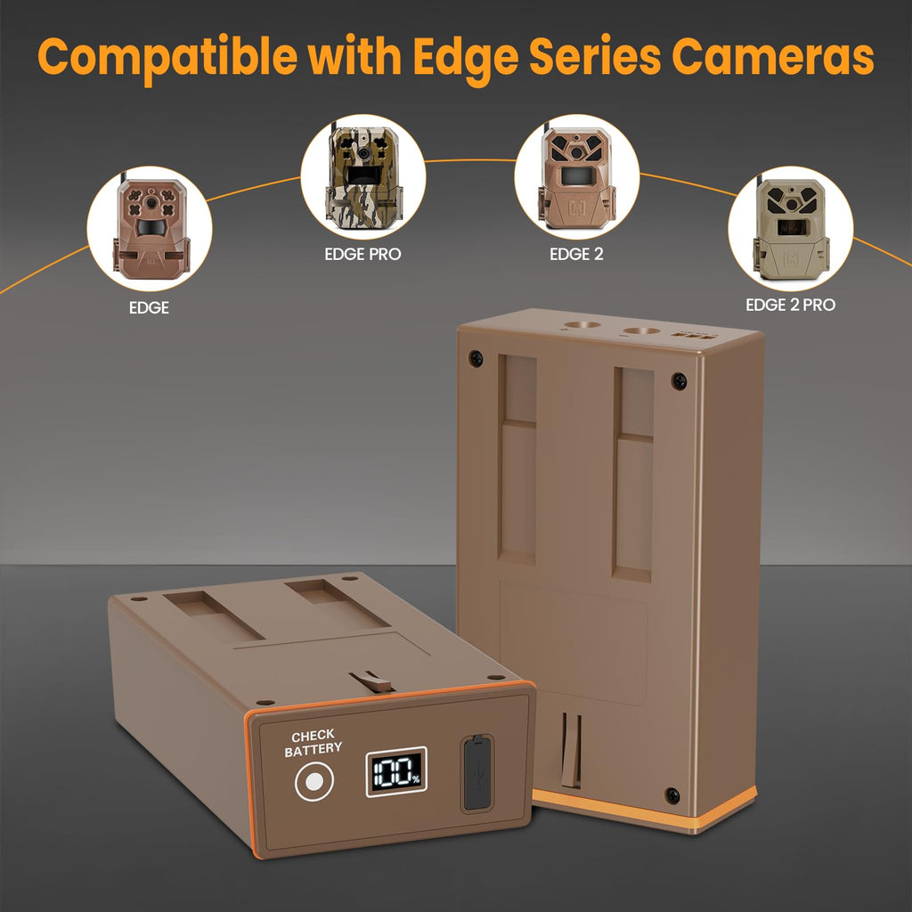 UthCracy 4-Pack Rechargeable Battery Pack for Moultrie Edge Cellular Trail Camera - 20W PD Fast Charing & Digital Display - Replacement Battery for Moultrie Edge, Edge Pro, Edge 2, Edge 2 Pro, Edge 3