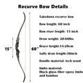 60" Black Hunter Takedown Recurve Bow 20-60 Lbs Traditional Wood Right Handed Bow American Hunting Longbow for Hunting Target Practice (Black Brown, 25 Lbs)