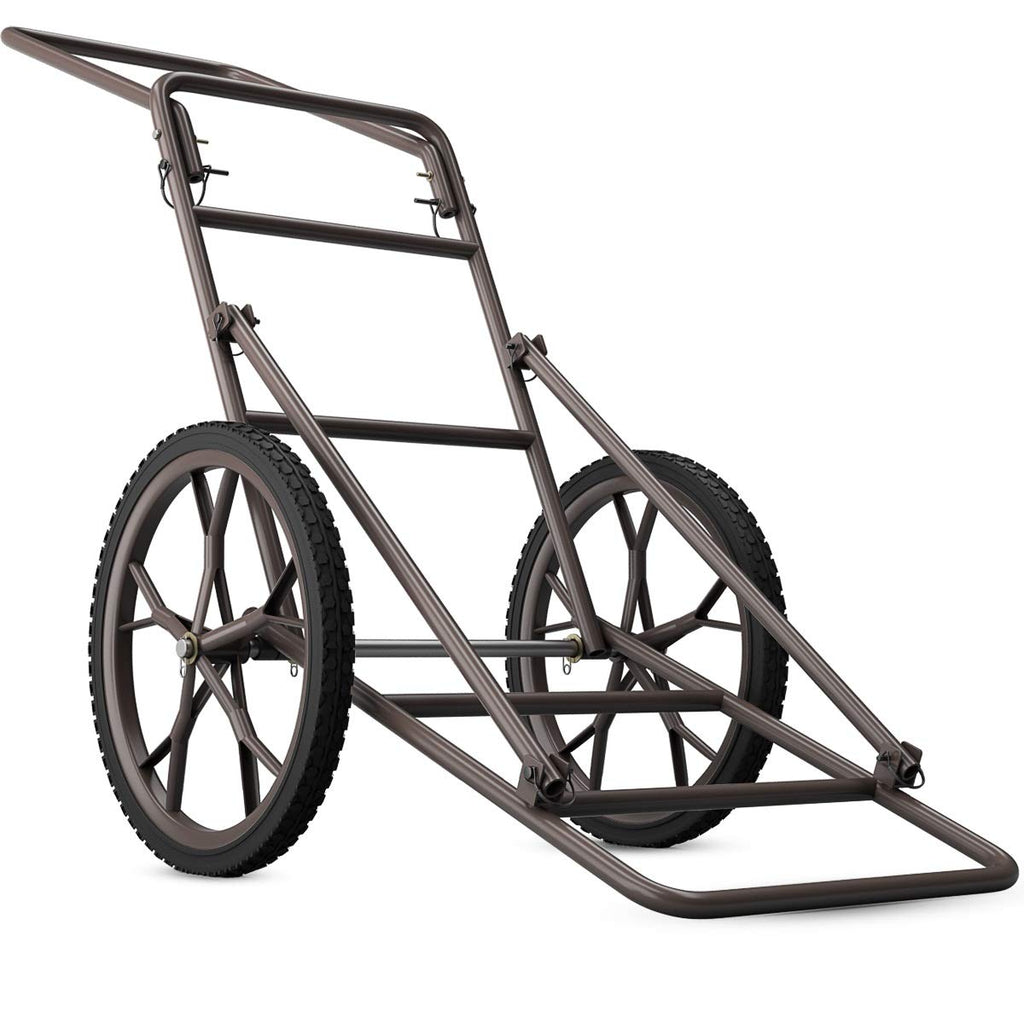 GYMAX Deer Cart, Heavy-Duty 500 lbs Folding Game Carts with 17" Big Wheels & Metal Frame, All-Terrain Hawk Crawler Deer Cart Game Hauler for Hunting