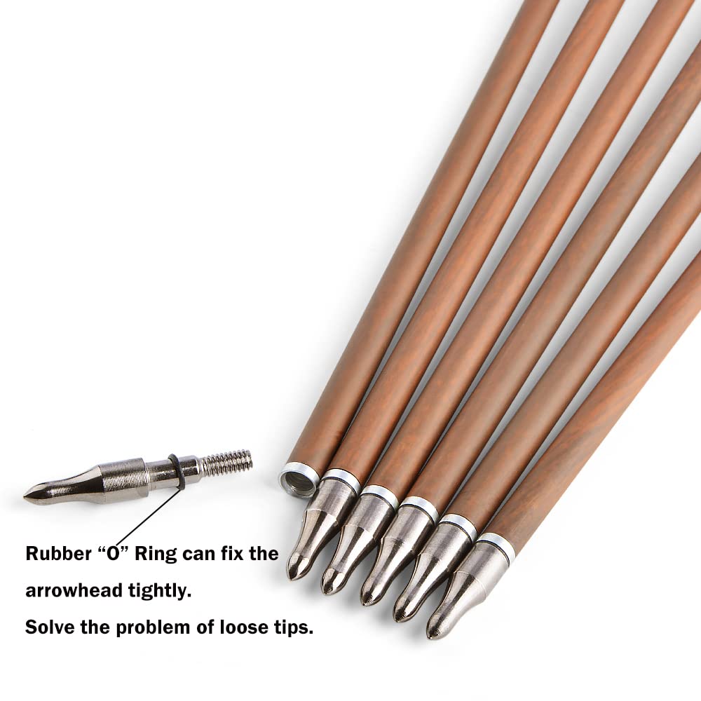 ZSHJGJR 31" Archery Carbon Arrows Spine 340 400 500 600 Hunting Arrows with Removable Tips Natural Feather Targeting Arrows for Compound & Recurve & Traditional Bow 6/12pcs (6, Orange, Spine 400)