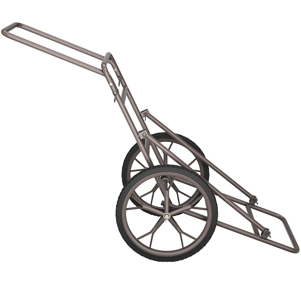 Goplus Folding Deer Cart, 500LBS Deer Hauler with Big Rubber Wheels, Heavy Duty Metal Hunting Game Cart for Animals, Firewood, Hiking, Fishing