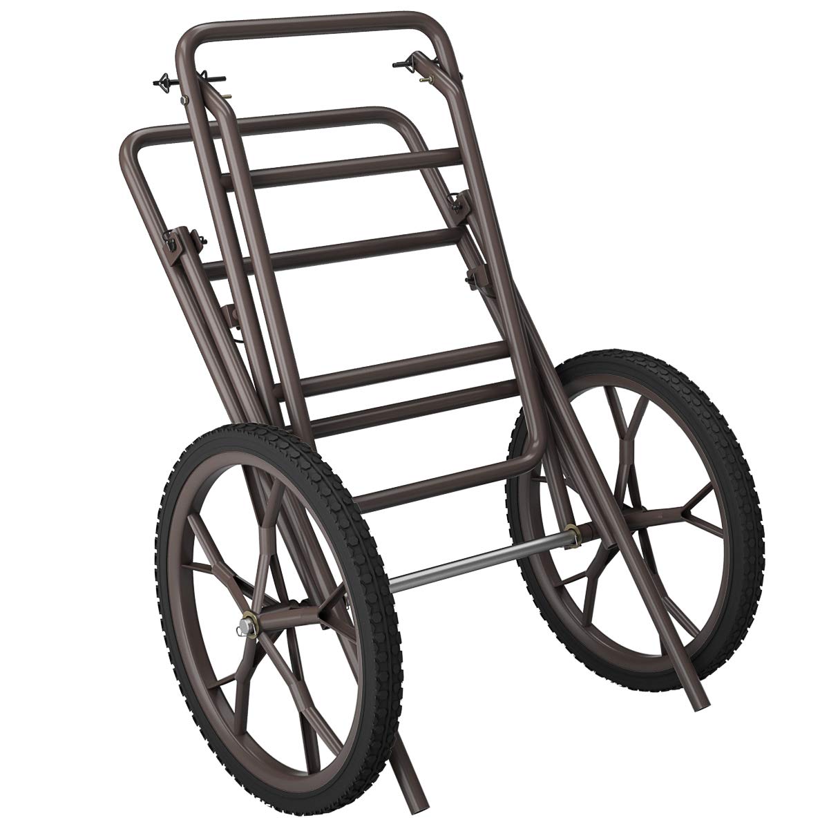GYMAX Deer Cart, Heavy-Duty 500 lbs Folding Game Carts with 17" Big Wheels & Metal Frame, All-Terrain Hawk Crawler Deer Cart Game Hauler for Hunting