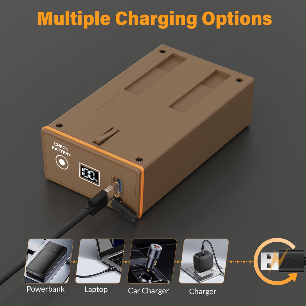 UthCracy 4-Pack Rechargeable Battery Pack for Moultrie Edge Cellular Trail Camera - 20W PD Fast Charing & Digital Display - Replacement Battery for Moultrie Edge, Edge Pro, Edge 2, Edge 2 Pro, Edge 3