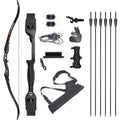 TOPARCHERY Archery 56" Takedown Recurve Bow and Arrow Set Metal Riser Right Hand Black Bow and Arrow Kit with 6Pcs Carbon Arrows Right Hand (35)