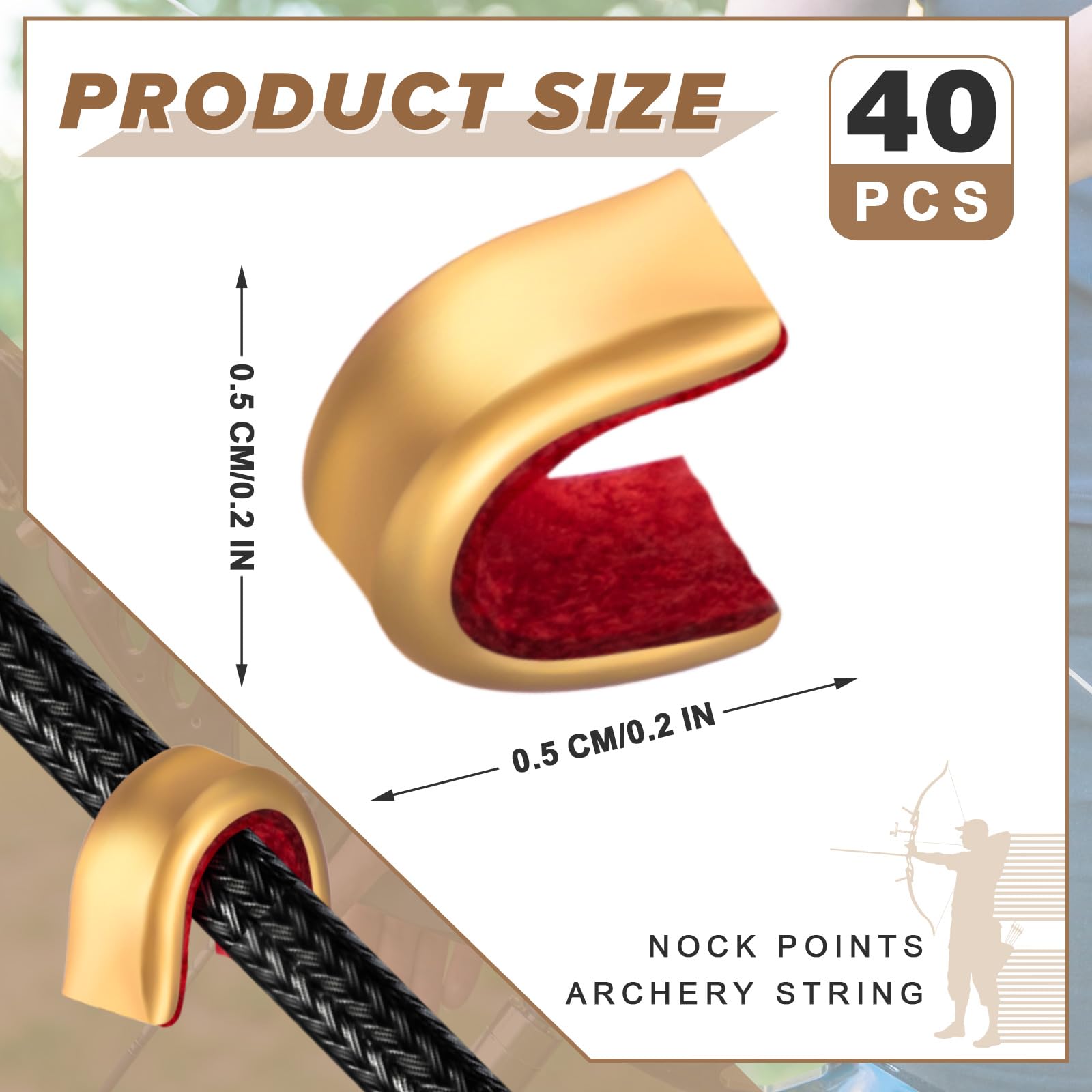 Gejoy 40 Pieces Nock Points Archery String Nocking Points Bow String Buckle Clips for Compound and Recurve Bow (Red)