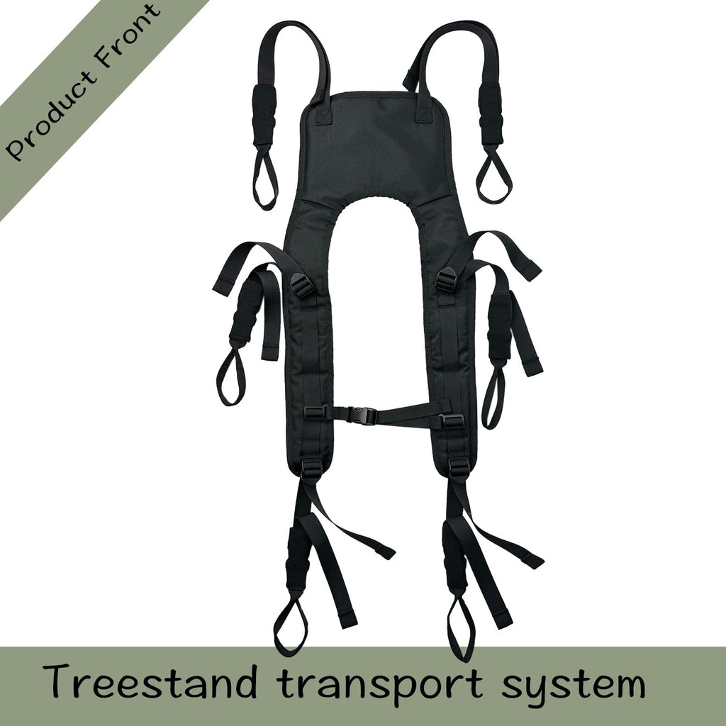 bssiwbepon Tree Stand Backpack Straps Treestand Transport System Lightweight Universal Climber Carrier Shoulder System Comfortable Deer Hunting Climbing Carrying Pack Fits Most Tree Stands Black