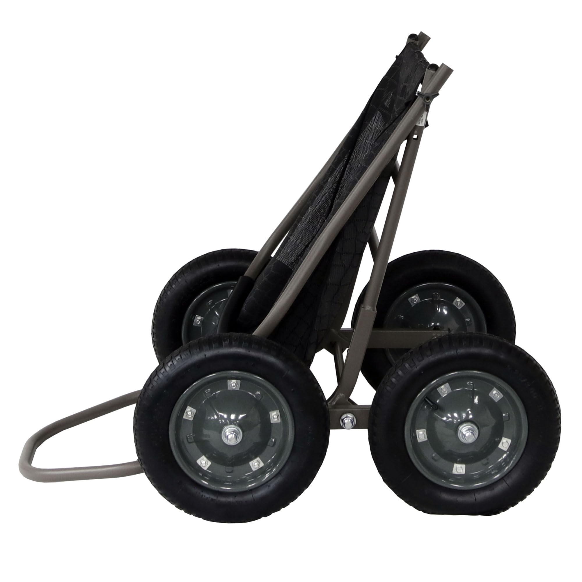 Hawk Crawler Multi-Use Folding Cart, Deer Hunting Fishing Cart w/ 500 Lb Capacity for Hauling Game, Bait, Hunting Gear, & Wood, Flat Dark Earth Gray