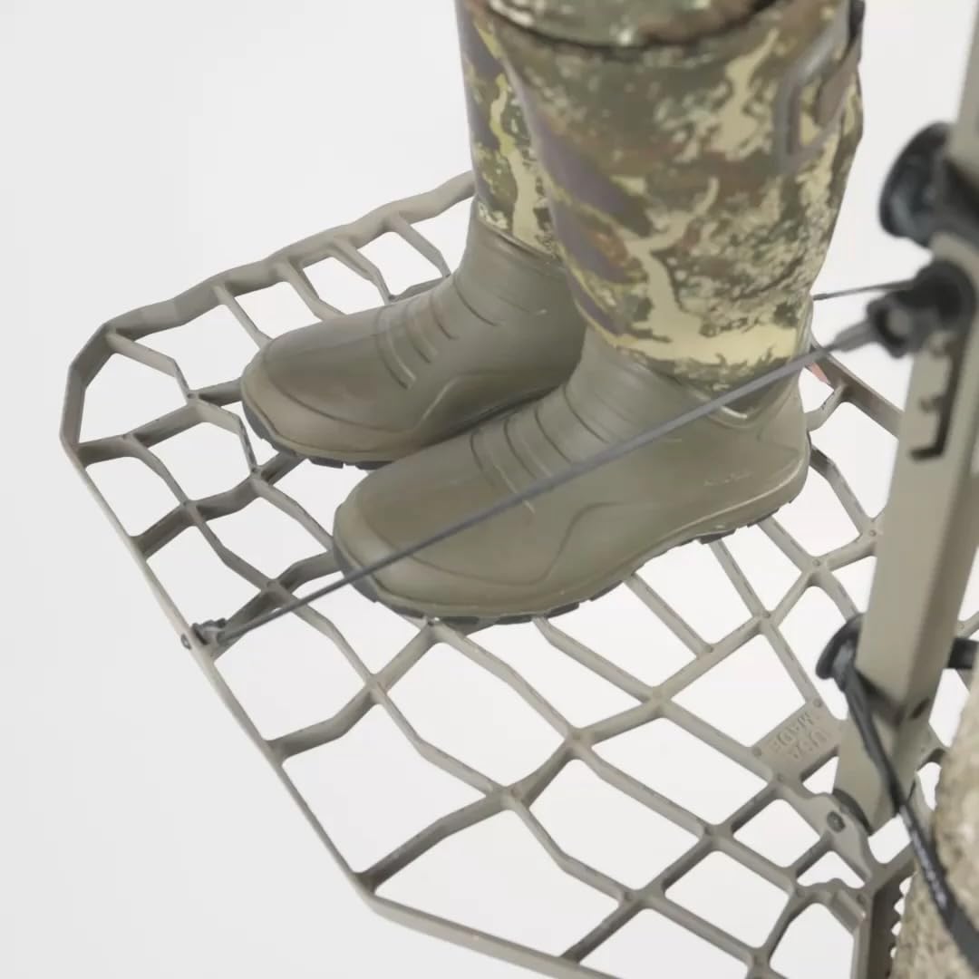NOVIX Echo Hunt Ready System - Hunting Accessories Bundle w/Lock on Tree Stand & Tree Steps – Versatile & Packable – Frost-Coated Treestand Accessories - Made in USA, Classic