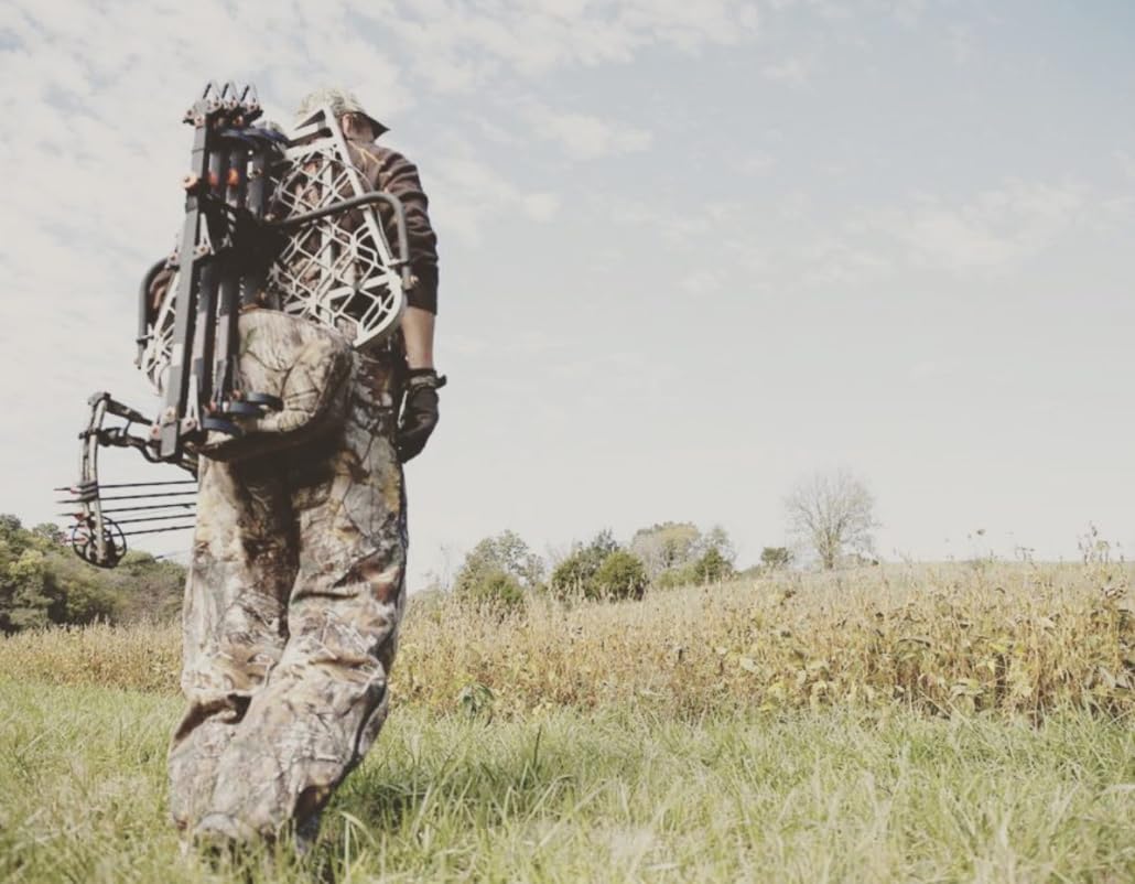 UIIHUNT Universal Backpack System for Tree Stand: Lightweight Tree Stand Carrier Straps, Comfortable & Silent Treestand Transport System, Compatible with Saddle Hunting Platform & Climbing Sticks