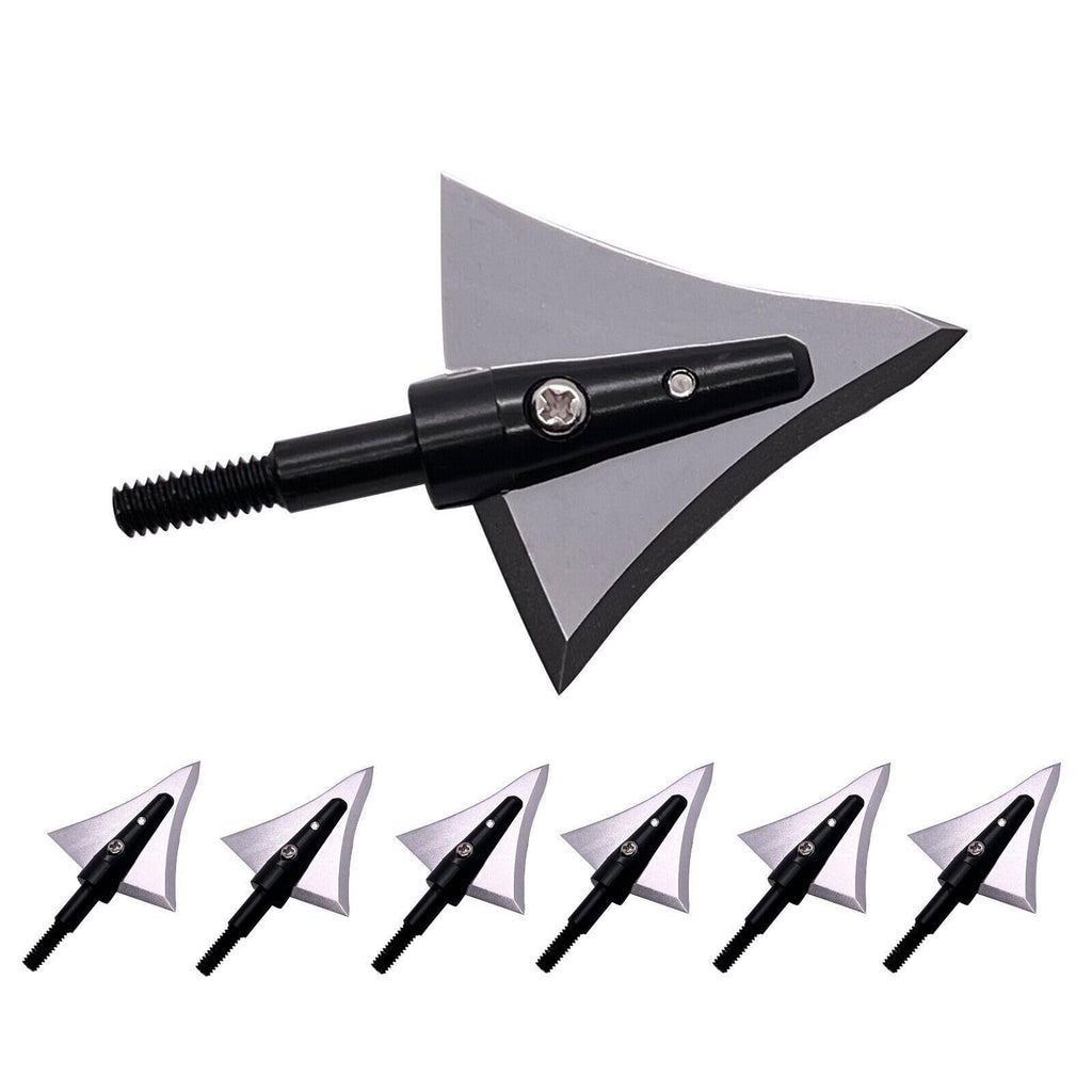 cqwsbsy 6PK Hunting Broadheads 125 Grain Fixed Blades Stainless Steel Right Bevel for Compound Bow Crossbow Recurve