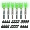 JIANZD 6PCS Lighted Nocks Universal Fit for Crossbow Bolts with .285”/.297”/.300”/.305” Bushings Half-Moon Light up Knocks-Green