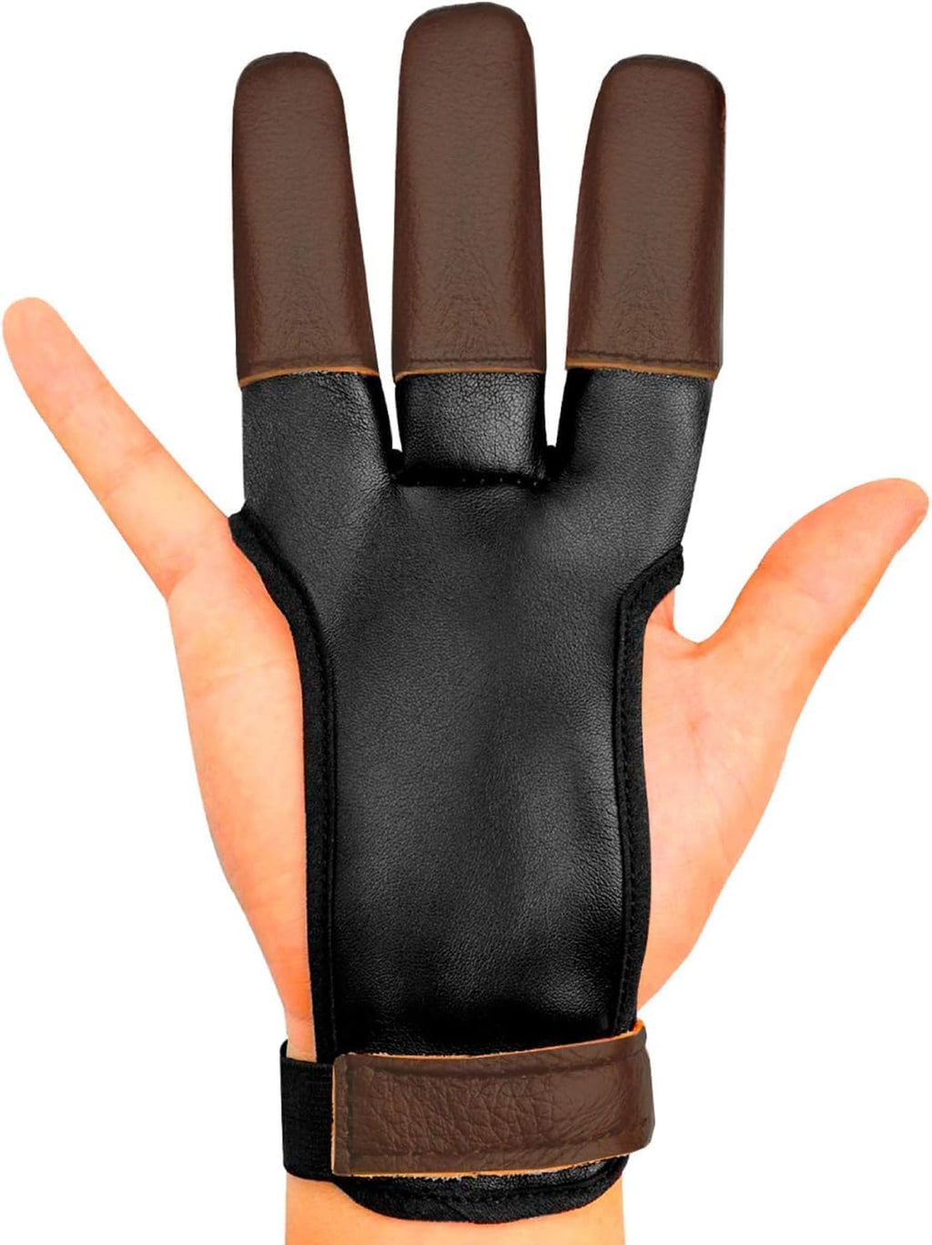 KESHES Archery Glove Three Finger Tab - Durable Leather Finger Protector for Recurve & Longbow Bows - Comfortable Finger Guard for Men, Women, & Youth - Ideal for Archery Hunting & Target Practice