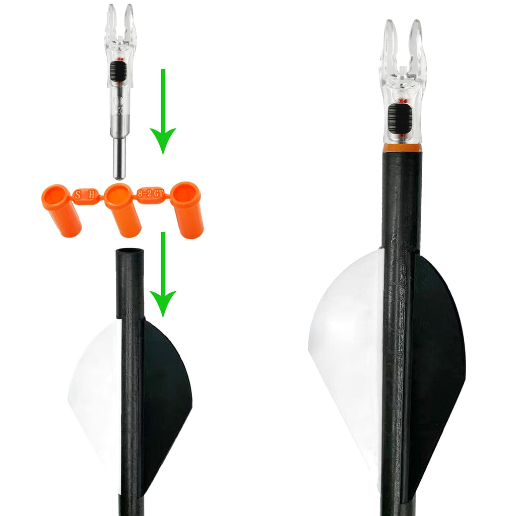 KEAUP 12 Pack X Lighted Nocks Universal Fit for Arrows with ID .204/.233/.244/.246 Light Up Nocks with ON/Off Switch for Archery Hunting