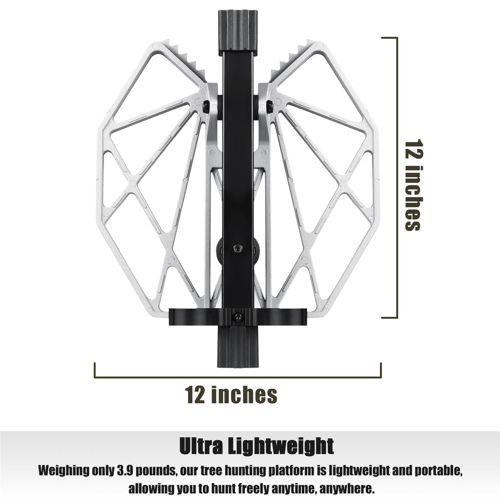 NatureBlend Hunting Platform, 12"x12" Die-Cast Aluminum Saddle Hunting Platform, Silent Adjustable Tree Saddle Platform, Non-Slip Durable Hunting Platform, Saddle Hunting Accessories