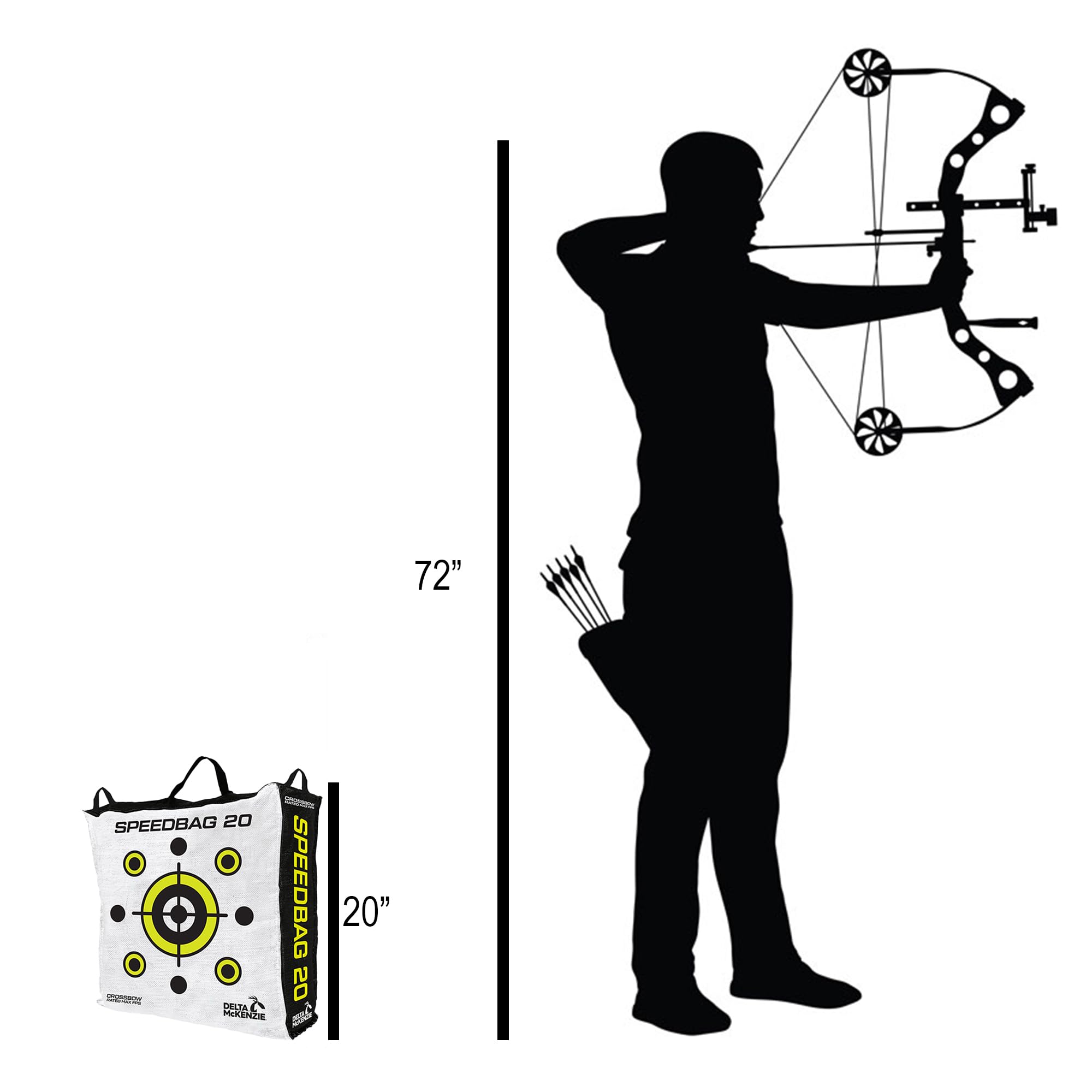 Delta McKenzie Speedbag 20" Archery Field Point Bag Target - High-Density Material - Dual-Sided Aiming Points - Easy Arrow Removal - Weatherproof Design for Compound Bows, Recurve & Crossbows