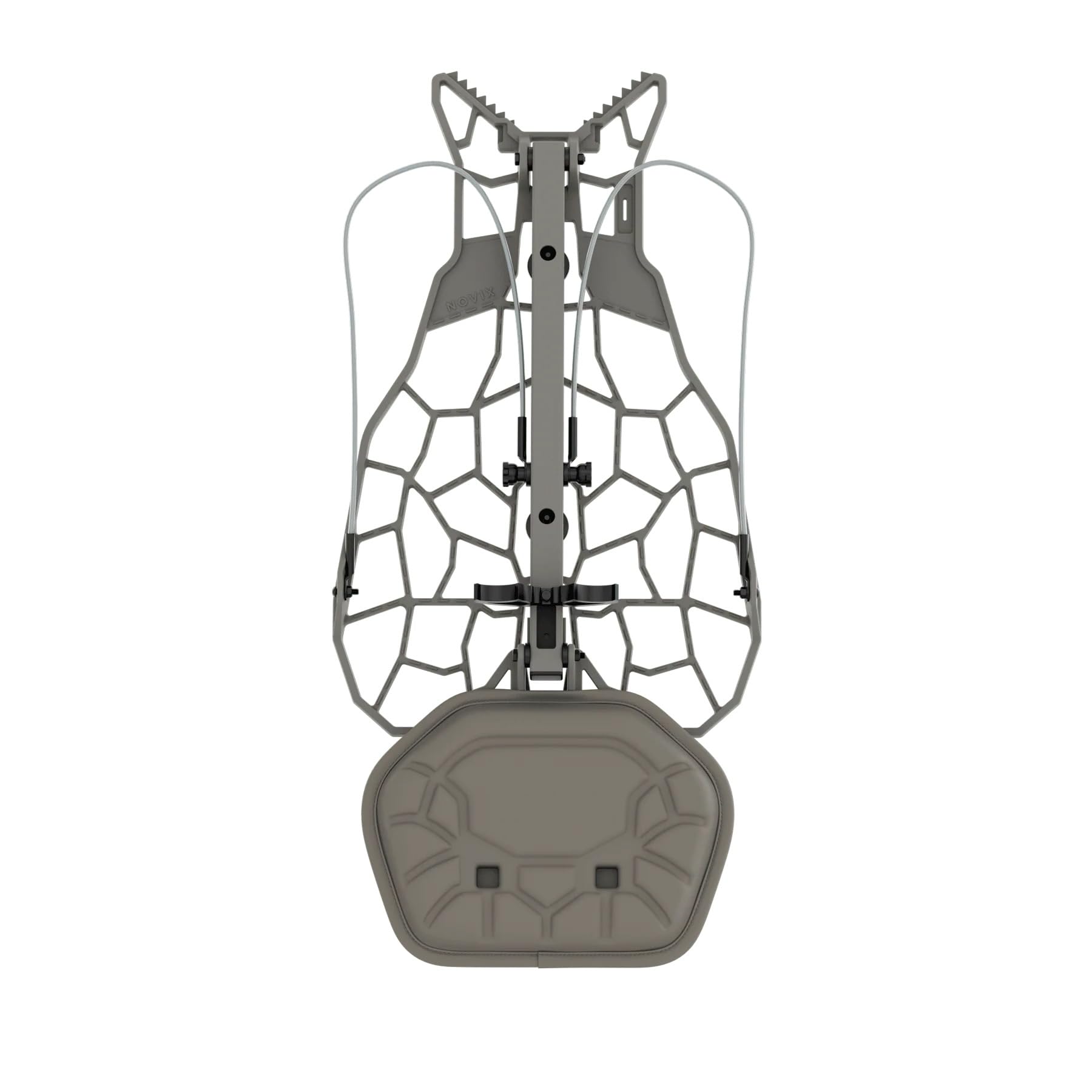 NOVIX Helo Ultra Lightweight Hang On Tree Stand - Cast Aluminum Platform Lock On Tree Stand w/Seat Cushion, Adjustable Seat - Made in The USA, Classic