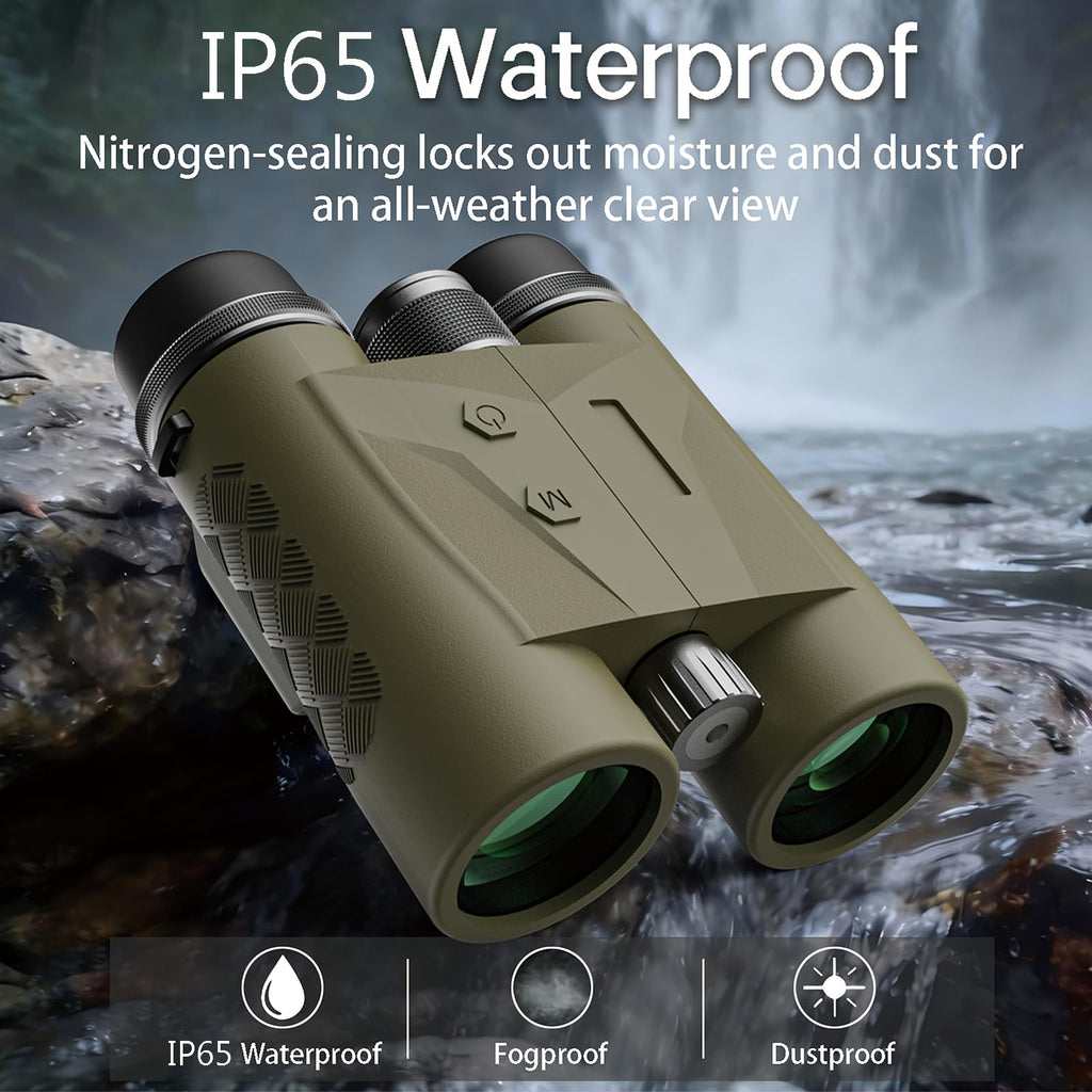 Gravoptics Rangefinder Binoculars for Hunting, 1968 Yard Long Range Laser Rangefinding 10x42mm, Fast 0.15s IP65 Waterproof ±0.5m Accuracy Range Finder Built in for Hunter/Outdoors