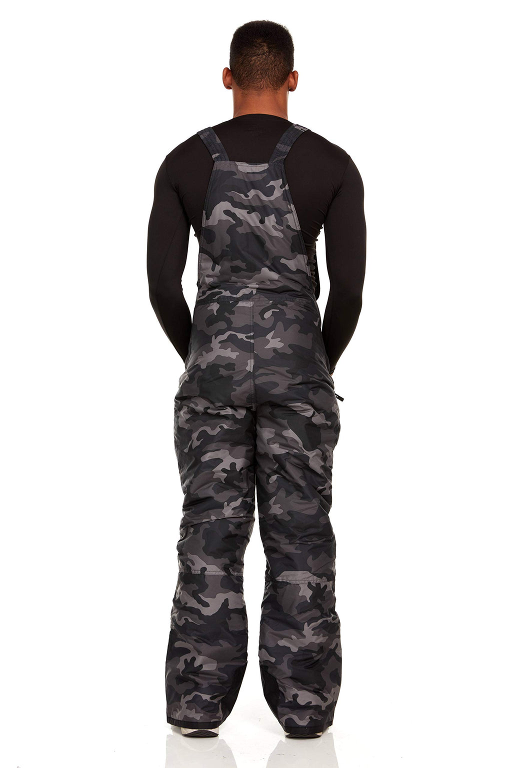 Arctic Quest Mens Insulated Snow and Ski Bib Overalls Snow Pants Snowboard Mens Overalls for Fishing, Hunting, Snowmobiling, Black Grey Camo, Medium