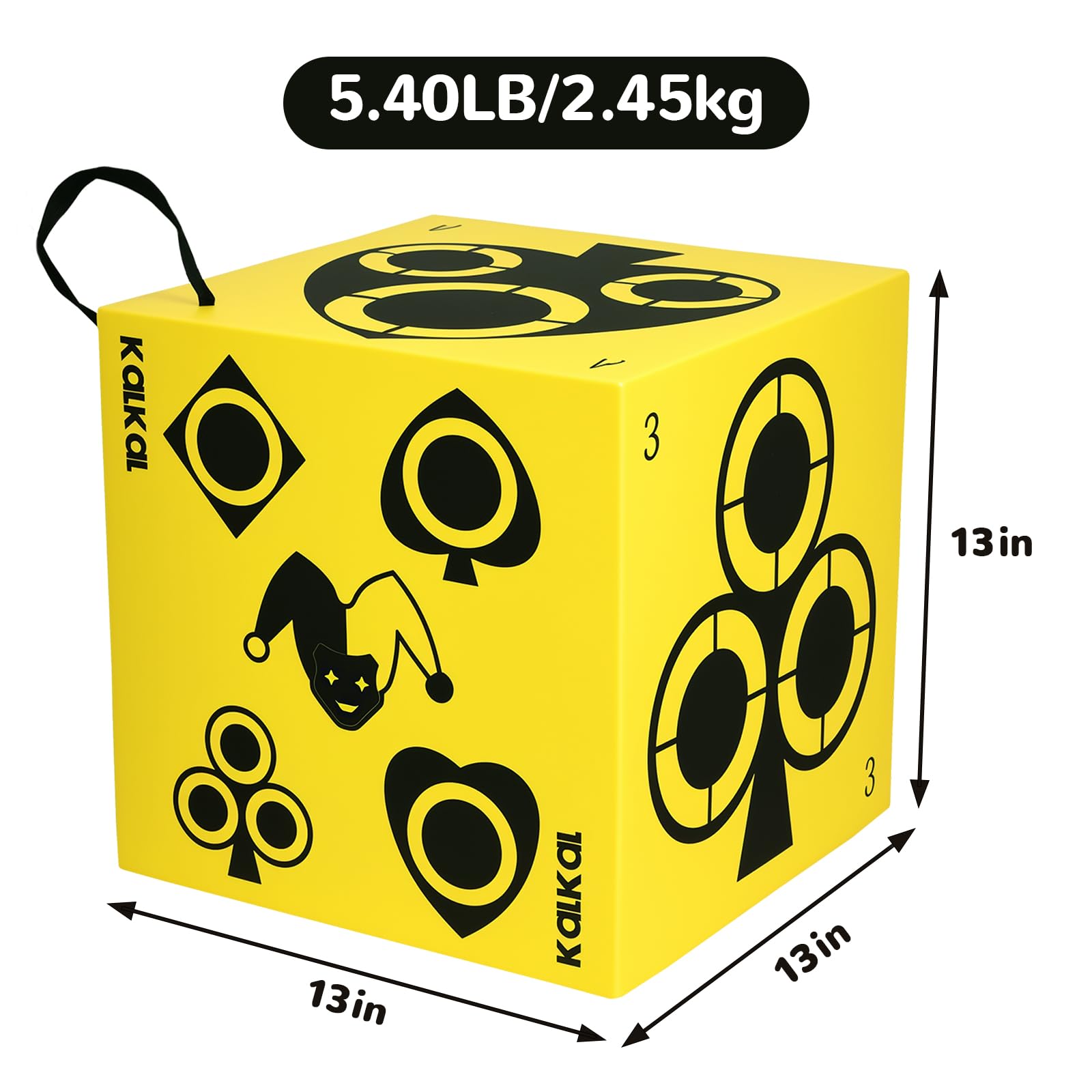 Kalkal Archery Target, 6 Side Foam Archery Target Block with Carry Handle, Easy Arrow Removal, Lightweight Poker Archery Targets for Backyard Practice