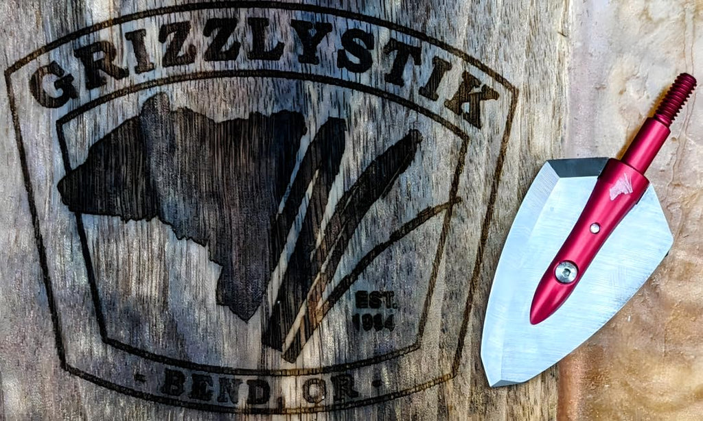 GRIZZLYSTIK Overkill Maasai Single Bevel Broadheads, Razor Sharp, Premium Stainless Steel Blades, Convex Edge, 1 1/8" Wide Cut, 25° Single Bevel, 54 HRC, 200 Grains, 3-Pack