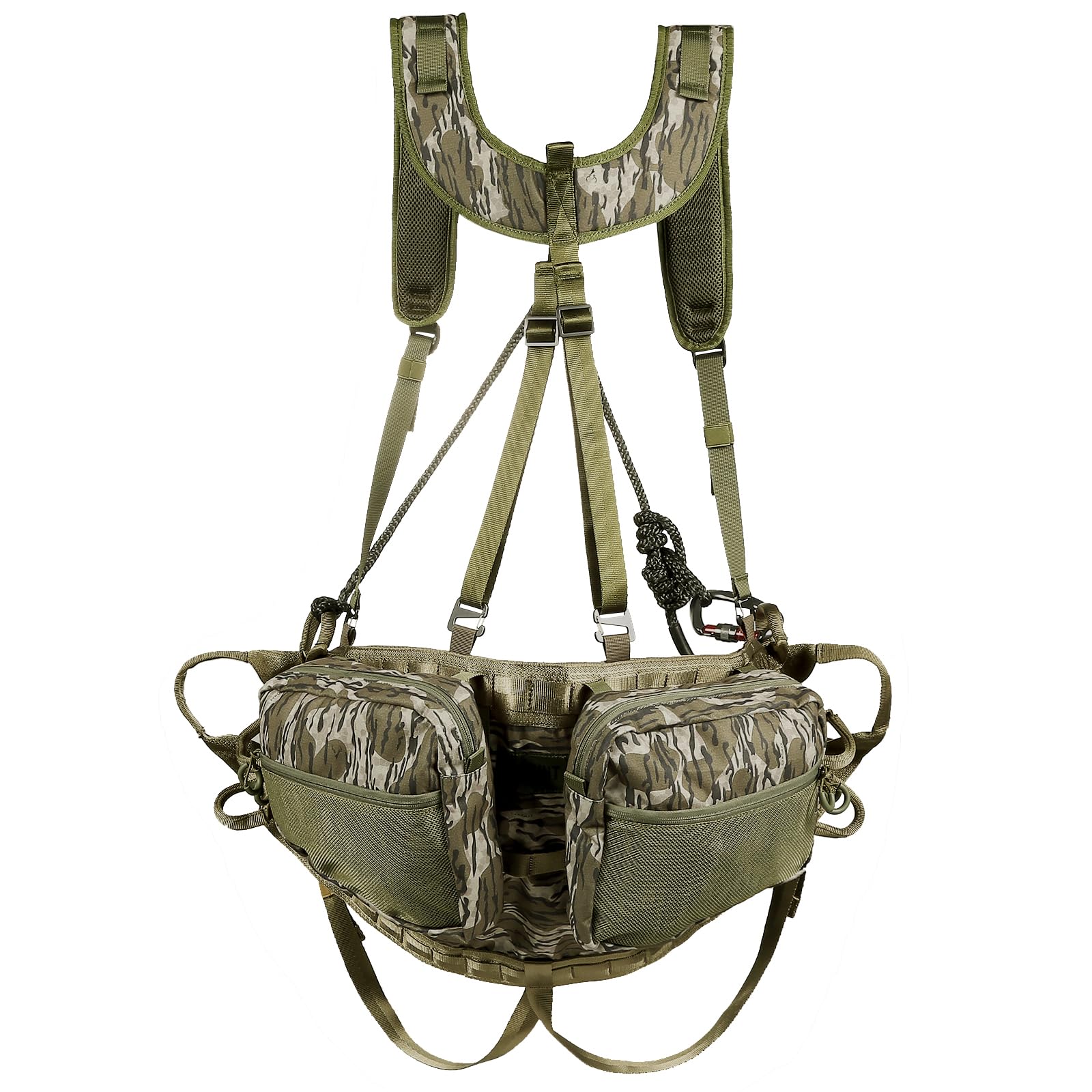 UIIHUNT Hunting Saddle, The Gen 3 Hunting Saddle, Lightweight Tree Saddle, Comfortable Saddle Hunting Kit, Includes Bridge, Expandable Saddle, 2X Tree Saddle Dump Pouch and Suspenders