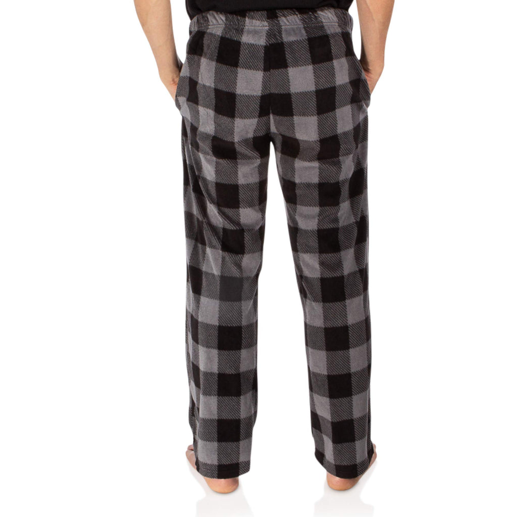 DG Hill Fleece Lounge Pants - Sleepwear Plaid PJs with Pockets Microfleece PJ - Flannel Mens PJ Pajama Pants Bottoms