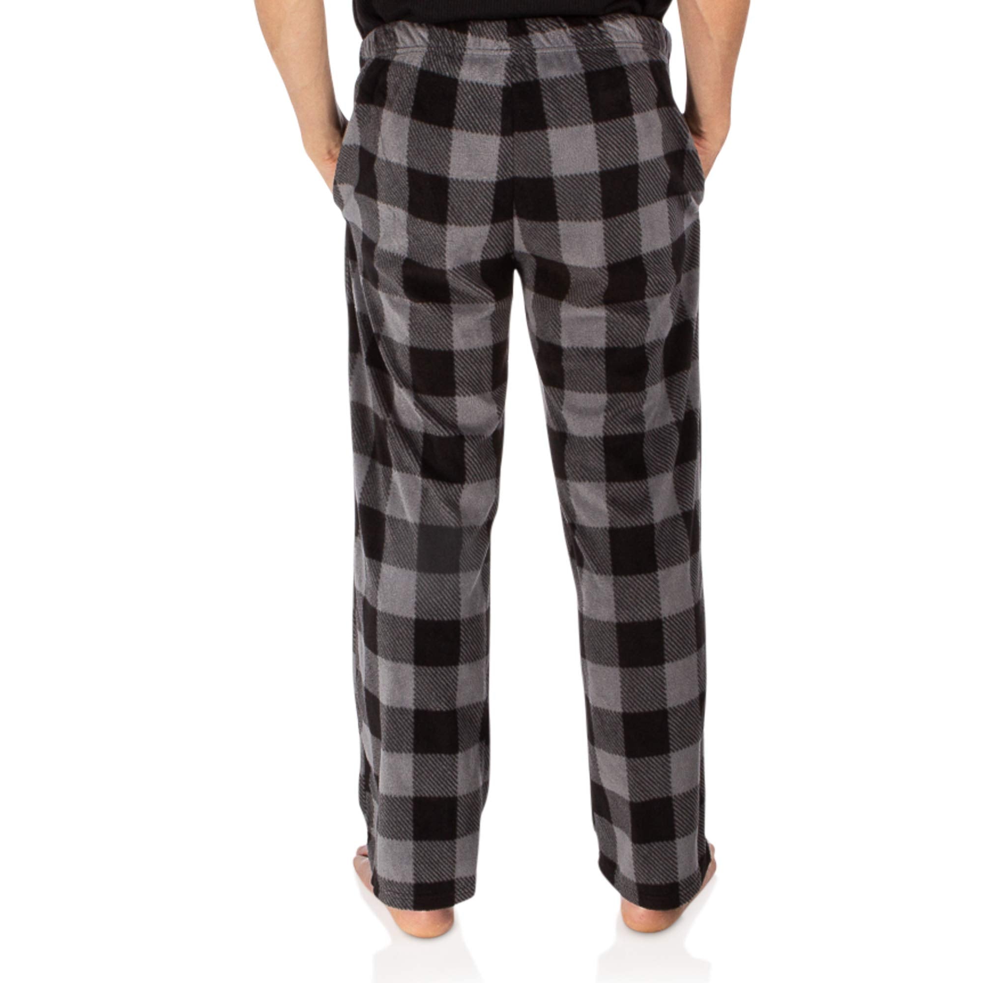DG Hill Fleece Lounge Pants - Sleepwear Plaid PJs with Pockets Microfleece PJ - Flannel Mens PJ Pajama Pants Bottoms