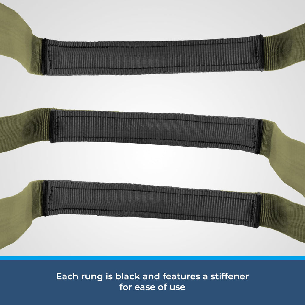 RNA Ape Canyon Outfitters Step Aider – Tree Saddle Climbing Aider. OD Green 4000-lb Tubular Webbing, CNC Sewn Ends, Lightweight Hunting Gear - 1, 2, or 3 Step Options