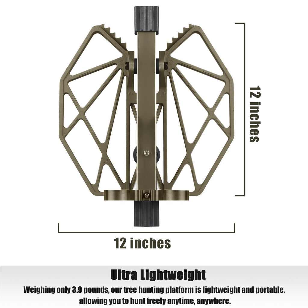 UIIHUNT Saddle Platform, Die-Cast Aluminum Construction Saddle Hunting Platform, Mobile Reliable Adjustable Hunting Platform, Silent Hunting Tree Saddle Hunting System Platform, 12"x 12" Platform