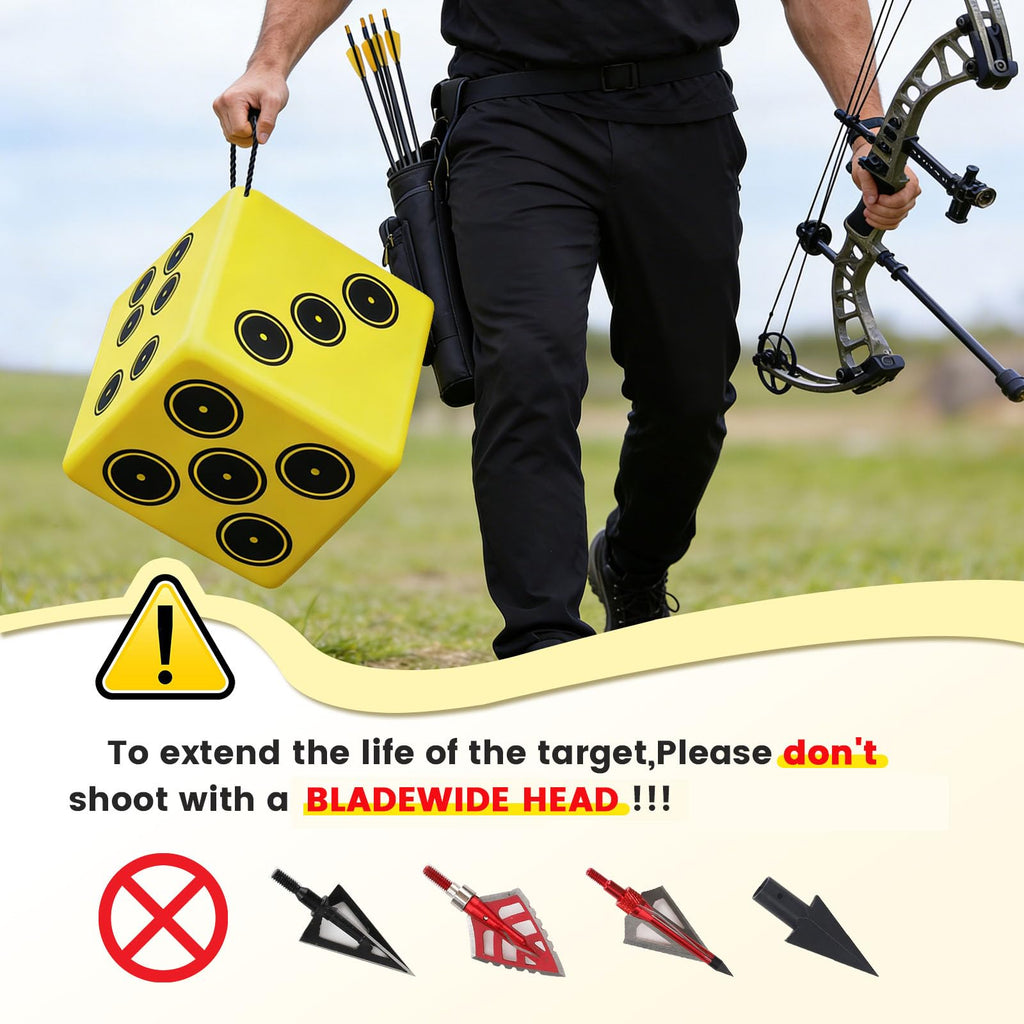 Kalkal Archery Target – 6-Sided Waterproof Archery Targets Block for 70 lb Bows, Portable Compound Bow Target with Carry Handle for Backyard & Outdoor Practice