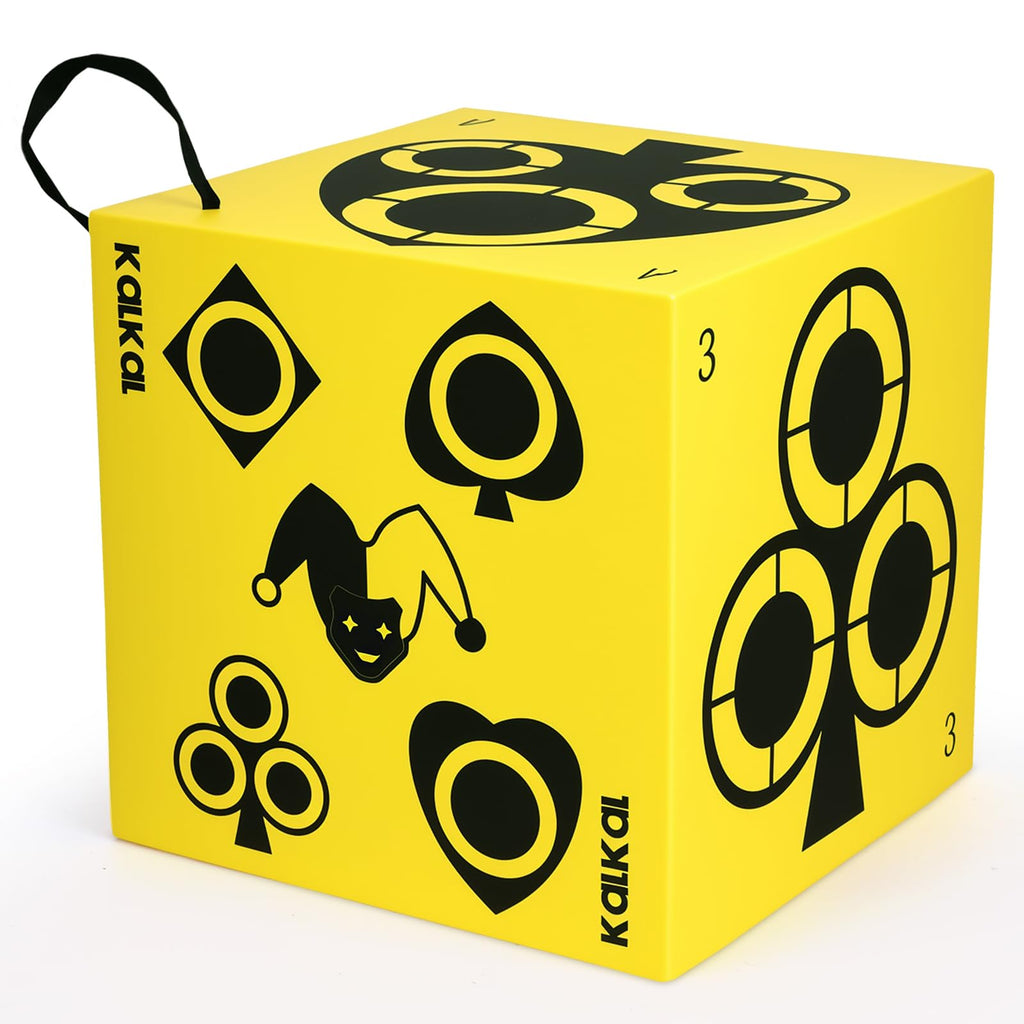 Kalkal Archery Target, 6 Side Foam Archery Target Block with Carry Handle, Easy Arrow Removal, Lightweight Poker Archery Targets for Backyard Practice