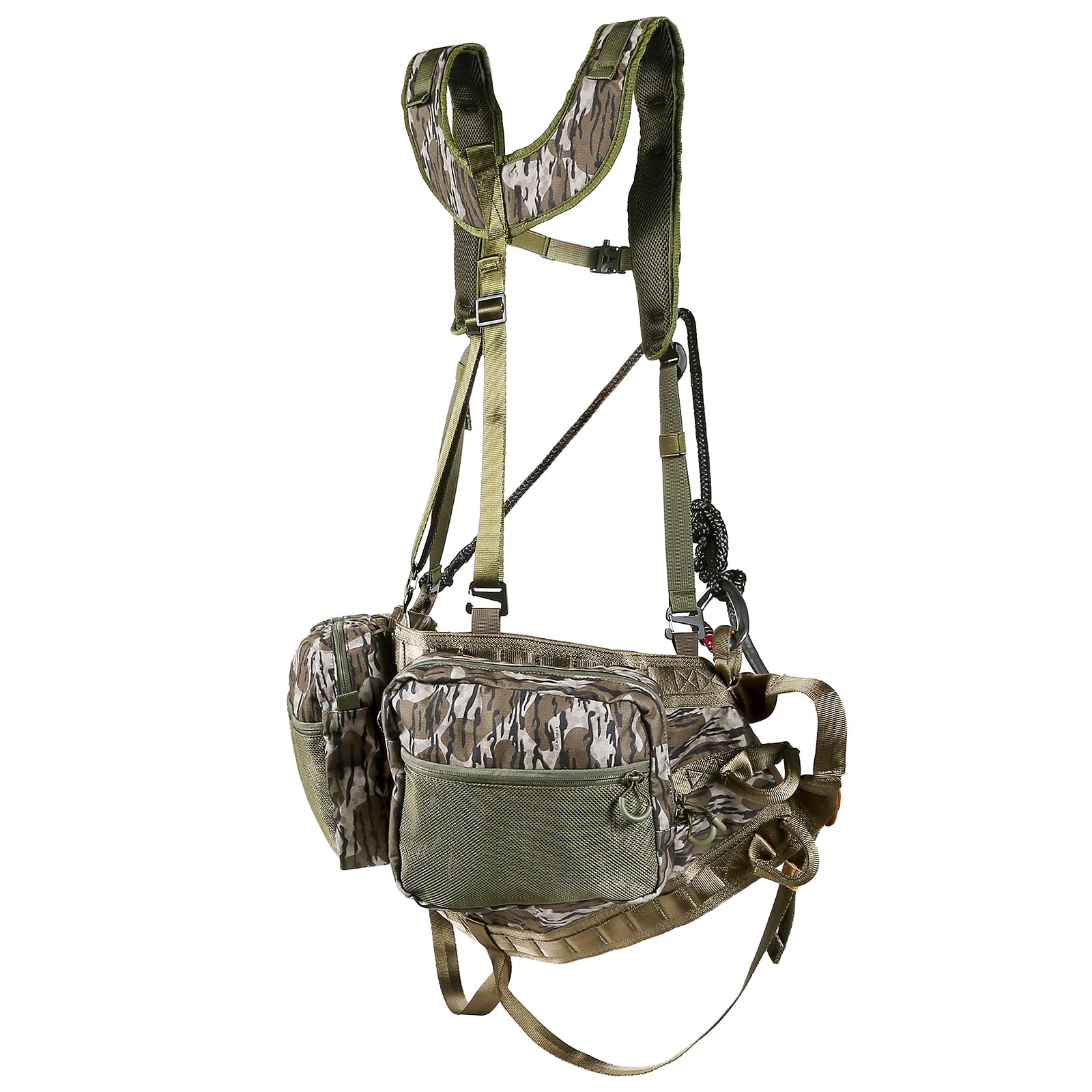 UIIHUNT Hunting Saddle, The Gen 3 Hunting Saddle, Lightweight Tree Saddle, Comfortable Saddle Hunting Kit, Includes Bridge, Expandable Saddle, 2X Tree Saddle Dump Pouch and Suspenders
