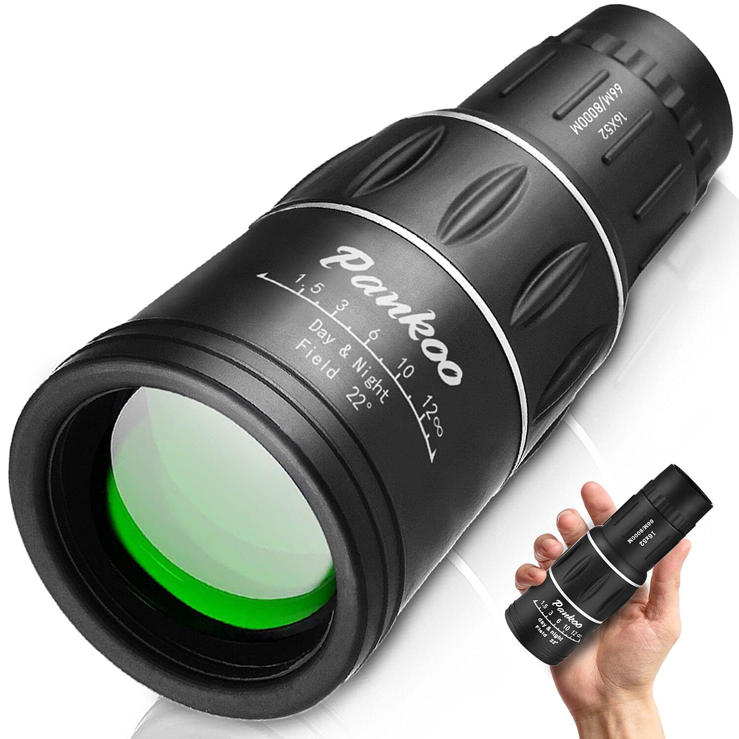 Monocular Telescope High Power 16X52, 2026 Power Prism Compact Monoculars for Adults Kids, Birthday Gifts for Men, Waterproof Fogproof Shockproof with Hand Strap, Bird Watching Hunting Camping Hiking