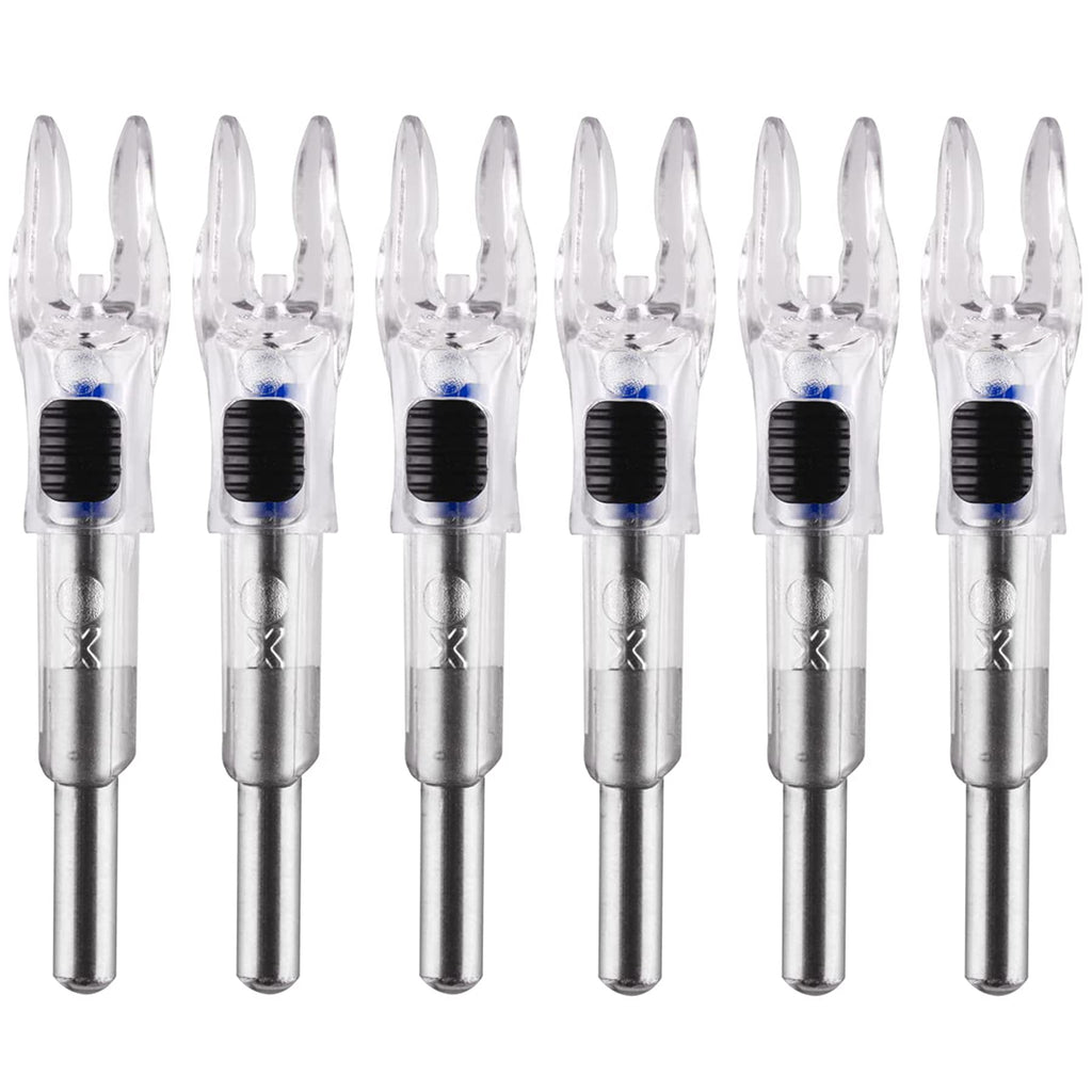KEAUP 6PCS X Lighted Nocks for Arrows with .204 .233 .244 .246 Inside Diameter with H, S, GT Bushings High-Visibility LED Arrow Nocks, ON/Off Switch Included